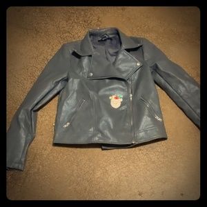 Grey Faux Leather Jacket